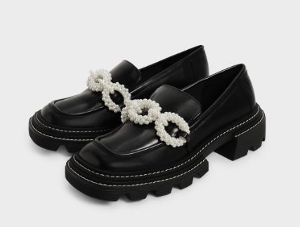 Charles & Keith Black Loafers