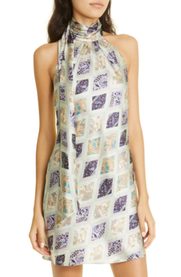 Dinah Night Bloom Patchwork Silk Dress