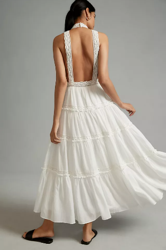 Backless White Dress