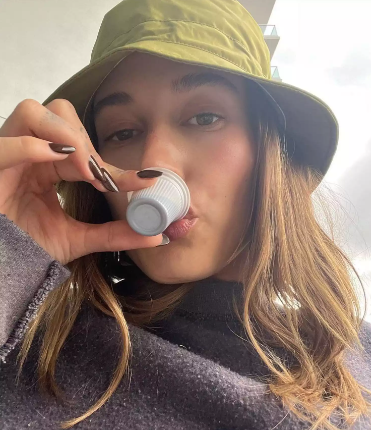 Hailey Bieber Brown Nails