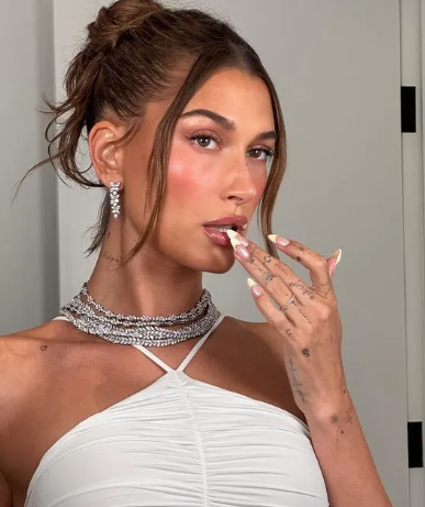 Hailey Bieber White Nails