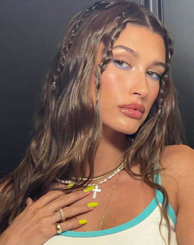 Hailey Bieber Yellow Nails