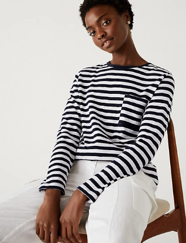 M&S Pure Cotton Striped Tee