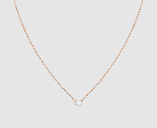 Solo Baguette Diamond Necklace