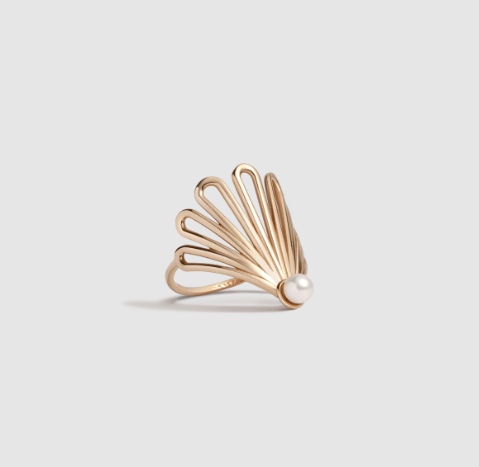 Deco Fan Pearl Ring