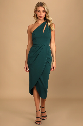 One-Shoulder Cutout Asymmetrical Dress