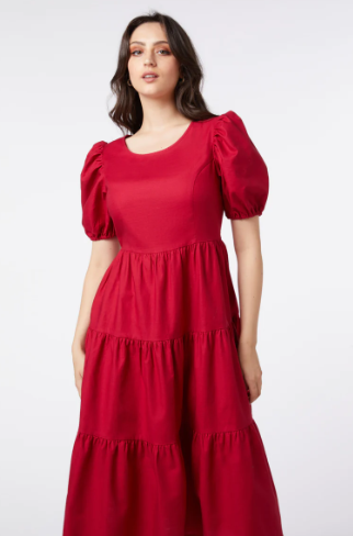 Hot Red Midi Dress