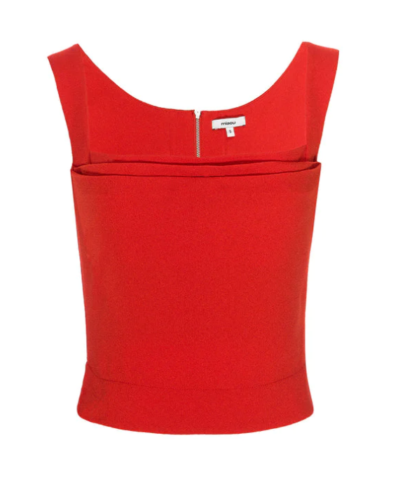 Red with Cowl Neckline Top