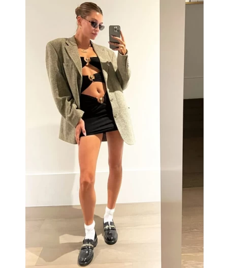 Sleek Loafer trend Hailey Bieber