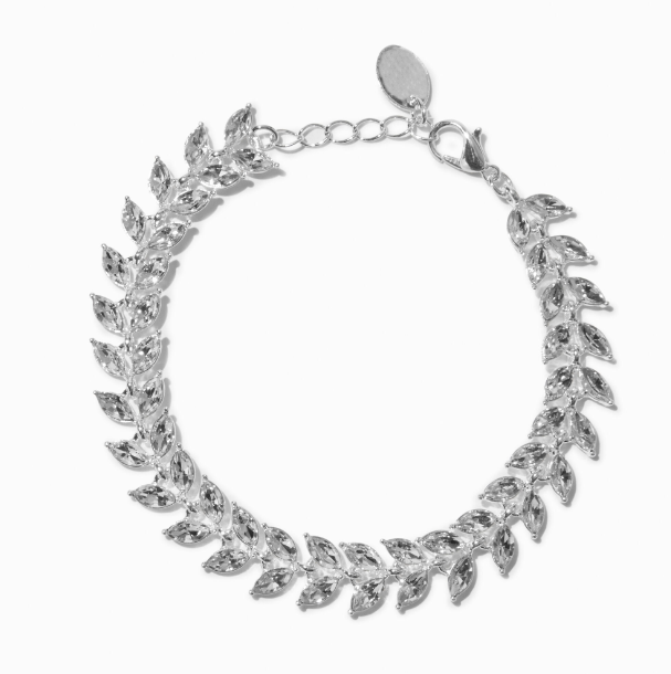 Rhinestone Leaves Chain Bracelet