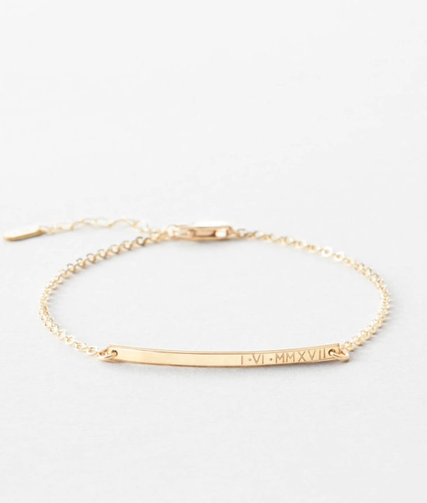 GLDN Personalized Slim Bar Bracelet with an Initial