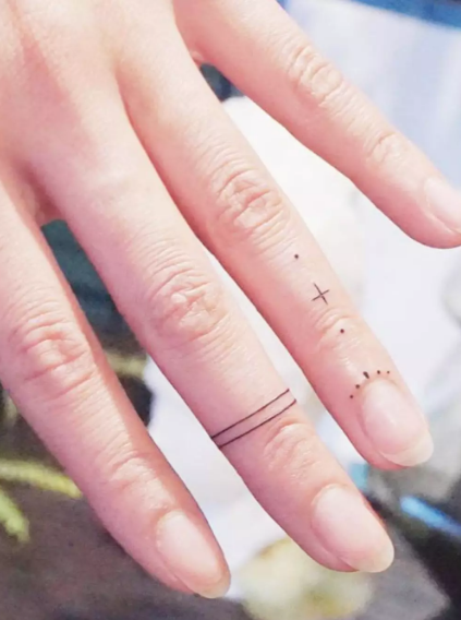 Minimalist Lines or Dots Tattoo